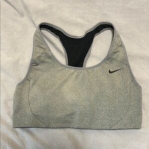 Nike Gray Racerback Sports Bra Moisture-Wicking